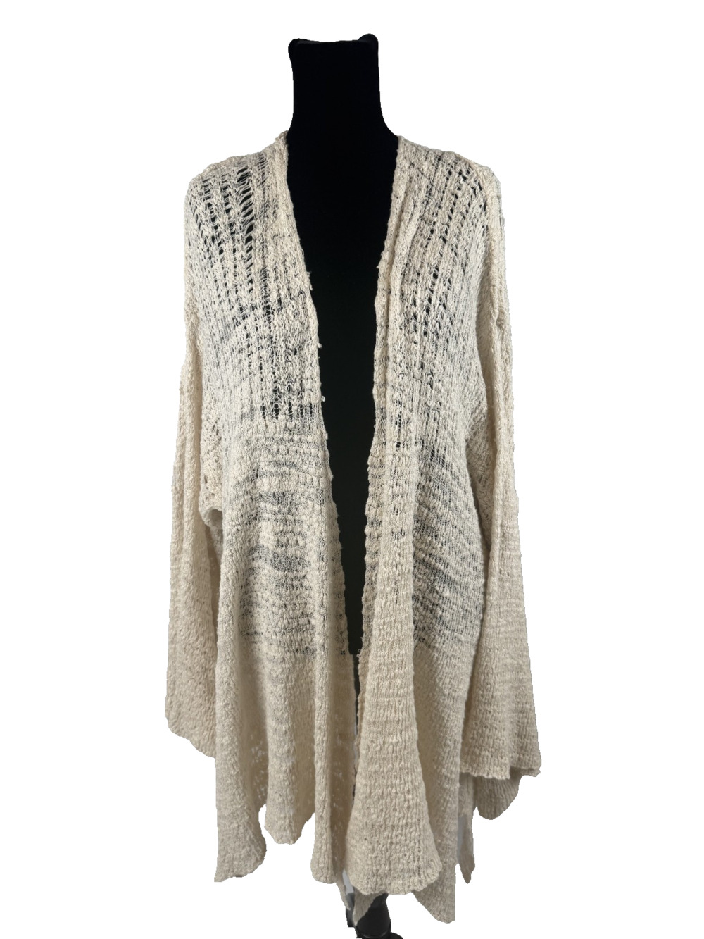 Free People Cream Ivory Knit Crochet Cardigan Size Small